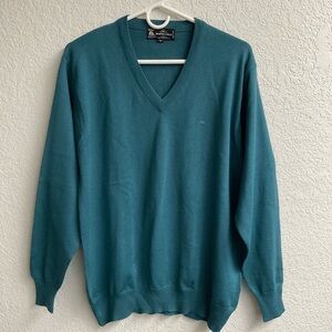 Vintage Monte Carlo Sweater 100% Magna Wool Dark Teal Lightweight Men’s Size 40